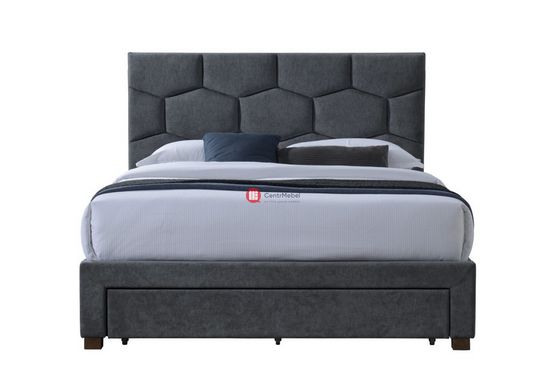CentrMebel | Ліжко двоспальне з шухлядами HARRIET 160x200 (сірий) 2