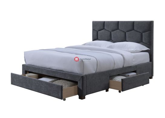 CentrMebel | Кровать двухспальная с ящиками HARRIET 160x200 (серый) 5