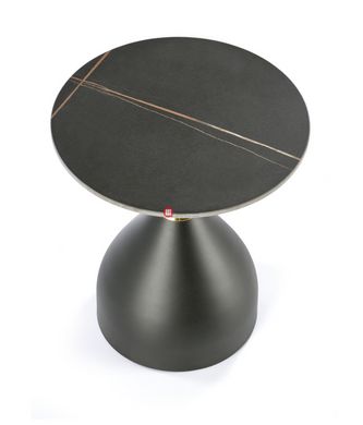 CentrMebel | Стол журнальный круглый керамика SCALITA (черный мрамор) 4