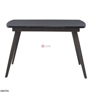 CentrMebel | Largo Matt Grey стол раскладной стеклянный 120-180 см (серый) 2