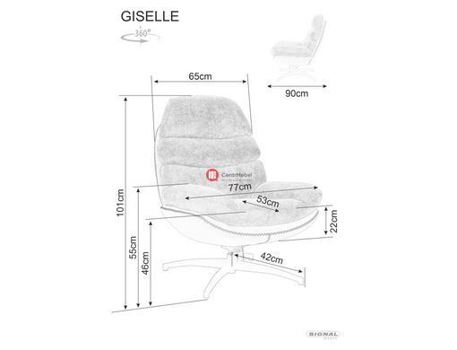 CentrMebel | Крісло для відпочинку в тканині Giselle (сірий) 5