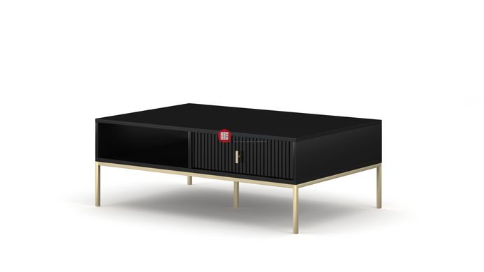 CentrMebel | Журнальный столик с ящиками в  гостинную NOVA II Gold L-104 (черный) 6