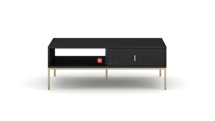 CentrMebel | Журнальный столик с ящиками в  гостинную NOVA II Gold L-104 (черный) 4