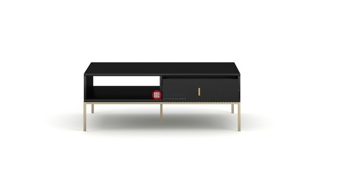 CentrMebel | Журнальный столик с ящиками в  гостинную NOVA II Gold L-104 (черный) 5