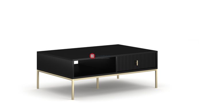 CentrMebel | Журнальный столик с ящиками в  гостинную NOVA II Gold L-104 (черный) 1
