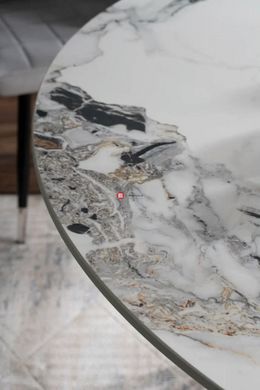 CentrMebel | Стол обеденный нераскладной керамический круглый MURANO Ø 120 белый мрамор 3