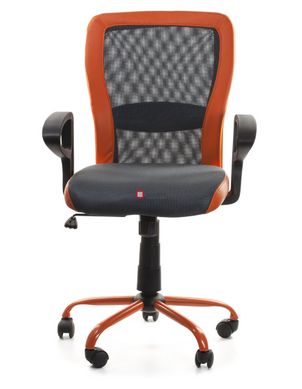 CentrMebel | Офісне крісло LENO, Grey-Orange (чорний / помаранчевий) 2