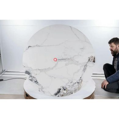 CentrMebel | Стол обеденный нераскладной керамический круглый MURANO Ø 120 белый мрамор 9