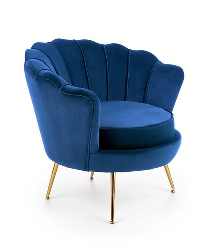 CentrMebel | Кресло для отдыха AMORINITO (темно-синий/золотой) 1
