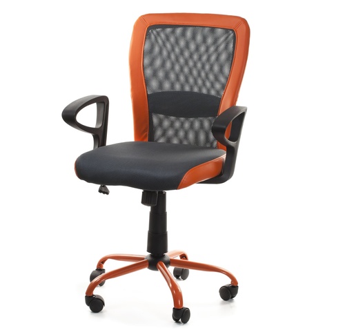 CentrMebel | Офісне крісло LENO, Grey-Orange (чорний / помаранчевий) 1