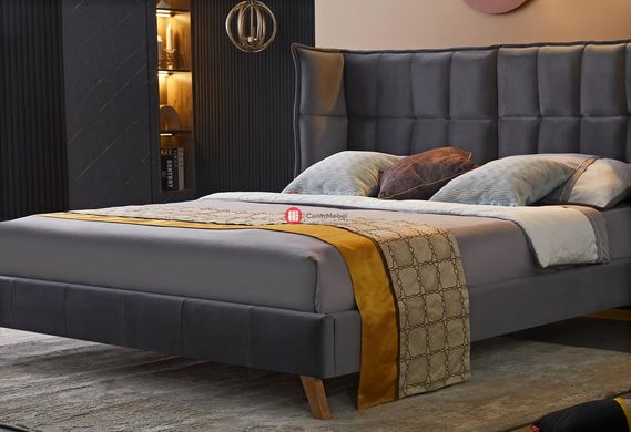 CentrMebel | Кровать двухспальная SCANDINO 160x200 (серый) 9