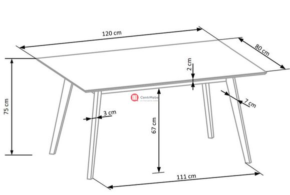 CentrMebel | Комплект меблів обідній CORDOBA (стіл + 4 стільця) дуб 3