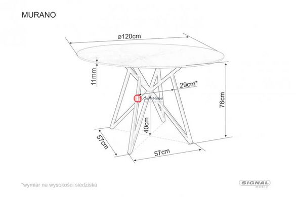 CentrMebel | Стіл обідній нерозкладний керамічний круглий MURANO Ø 120 білий мармур 13