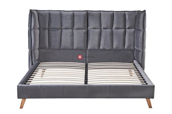 CentrMebel | Кровать двухспальная SCANDINO 160x200 (серый) 5