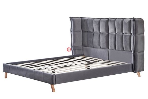 CentrMebel | Кровать двухспальная SCANDINO 160x200 (серый) 4