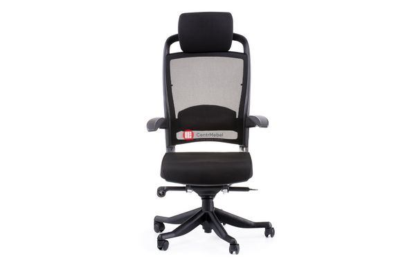 CentrMebel | Кресло офисное Fulkrum black fabric, black mеsh Teсhnostyle Черный 2