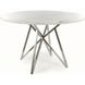 CentrMebel | Стол обеденный нераскладной керамический круглый MURANO Ø 120 белый мрамор 13