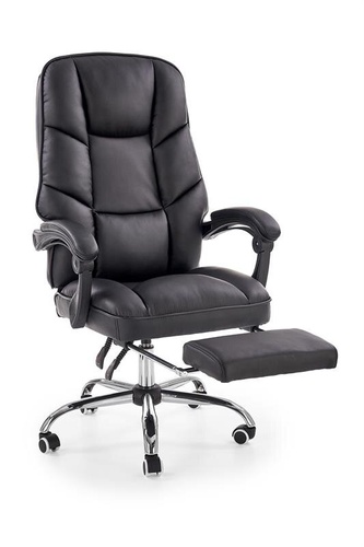 CentrMebel | Кресло офисное руководителя с подножкой ALVIN (черный) 1