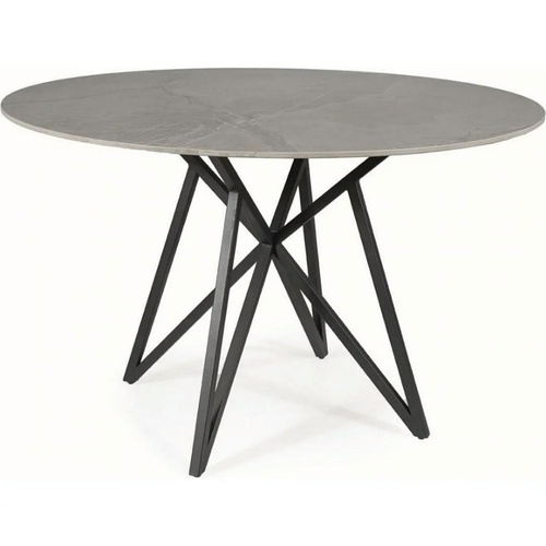CentrMebel | Стол обеденный нераскладной керамический круглый MURANO Ø 120 серый мрамор 1