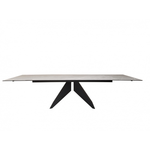 CentrMebel | Стол обеденный прямоугольный раскладной керамический Sapphire SKYFALL NIGHT 200(300)х100 (серый мрамор) 1