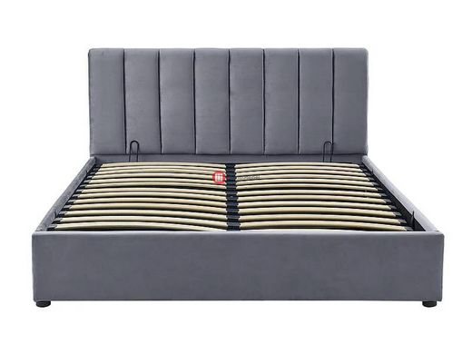 CentrMebel | Кровать двухспальная с подъемным механизмом MONTREAL VELVET 160х200 (серый) 5