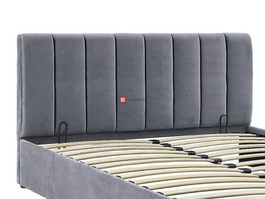CentrMebel | Ліжко двоспальне з підйомним механізмом MONTREAL VELVET 160х200 (сірий) 5