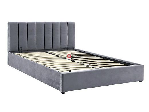 CentrMebel | Ліжко двоспальне з підйомним механізмом MONTREAL VELVET 160х200 (сірий) 3