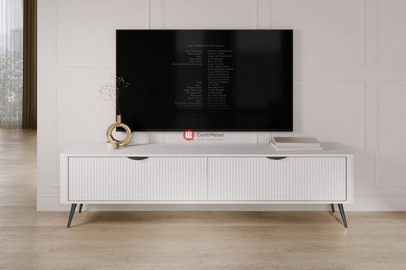 CentrMebel | Тумба РТВ з 2 дверима LANTE 200 білий/чорний 3