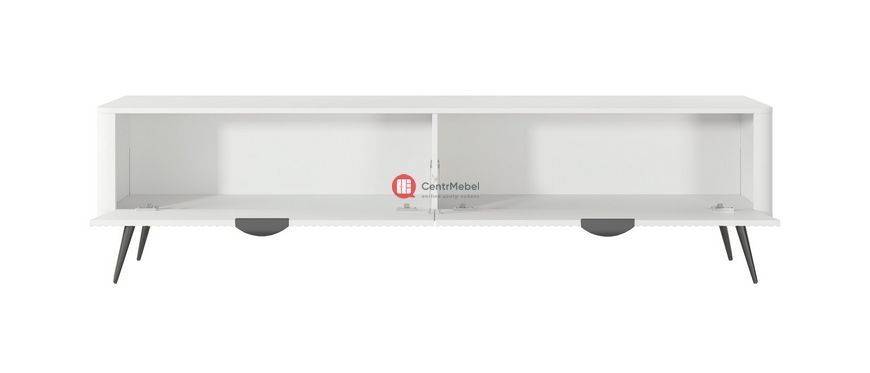 CentrMebel | Тумба РТВ з 2 дверима LANTE 200 білий/чорний 5