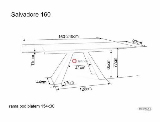 CentrMebel | Стіл обідній прямокутний розкладний керамічний SALVADORE 160(240)х90 (травертин) 9