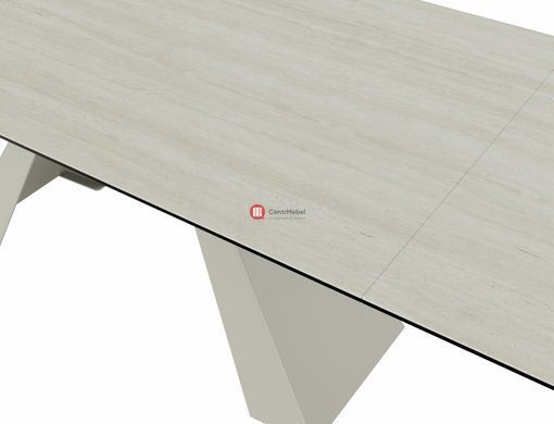 CentrMebel | Стіл обідній прямокутний розкладний керамічний SALVADORE 160(240)х90 (травертин) 5