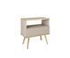 CentrMebel | Тумба приліжкова ORO MDF Бежевий/Золотий каркас 5