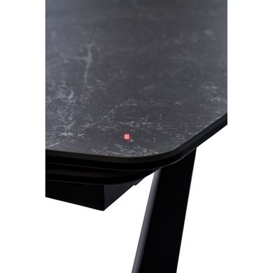 CentrMebel | Стіл обідній прямокутний розкладний керамічний Elvi Black Marble 120(180)х80 (чорний мармур) 5