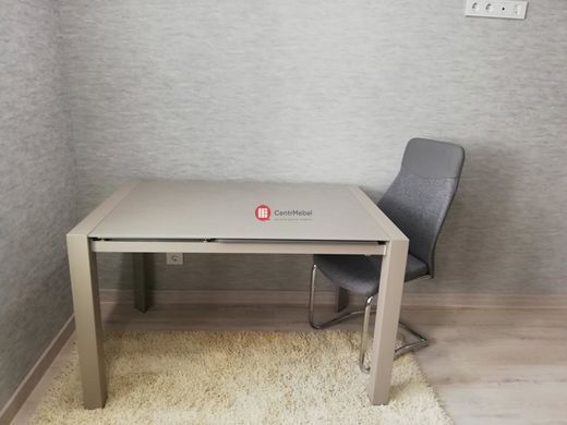 CentrMebel | Стіл обідній розкладний скляний сіро-бежевий DAOSUN RF 1055 ADT 3