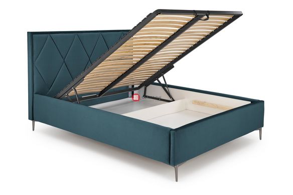 CentrMebel | Ліжко двоспальне з підйомним механізмом MODULO 160x200 (темно-зелений) 7