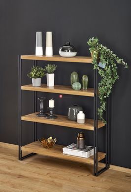 CentrMebel | Стеллаж Bolivar REG-1 дуб желтый/черный 2