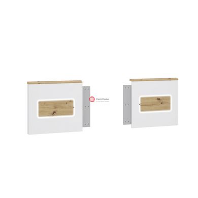 CentrMebel | Комплект бокових панелів з освітленням до ліжка (2шт) OLINDA OLNL11BST (Білий/ дуб Артисан) 1
