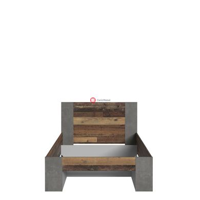 CentrMebel | Кровать CLIF 120 x 200 см Forte (дуб винтаж| бетон темно-серый) 2