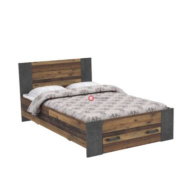 CentrMebel | Кровать CLIF 120 x 200 см Forte (дуб винтаж| бетон темно-серый) 1