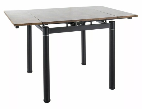 CentrMebel | Стол обеденный прямоугольный раскладной из МДФ и натурального шпона GD082 80(131)х80 (старый орех) 1