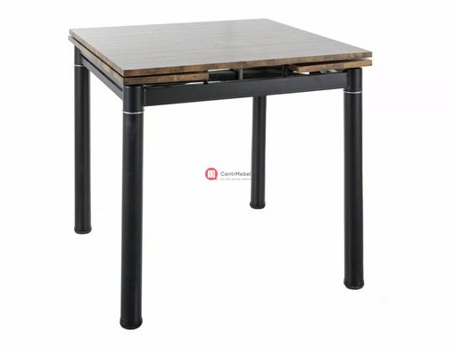 CentrMebel | Стол обеденный прямоугольный раскладной из МДФ и натурального шпона GD082 80(131)х80 (старый орех) 2