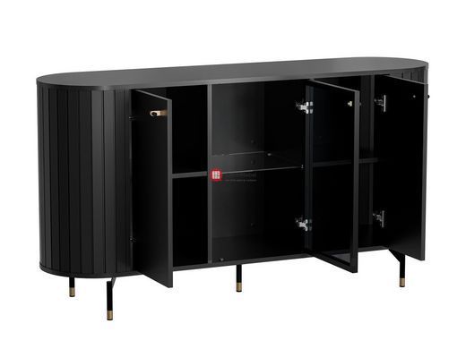 CentrMebel | Комод трехдверный ZANTE 150 черный 2