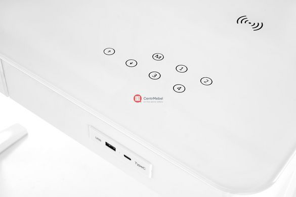 CentrMebel | Комп'ютерний стіл скляний з регулюванням висоти та сенсорним екраном B-52 (білий) 8