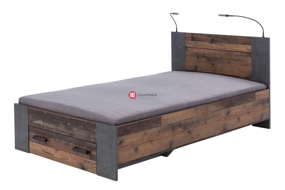 CentrMebel | Кровать CLIF 120 x 200 см Forte (дуб винтаж| бетон темно-серый) 9