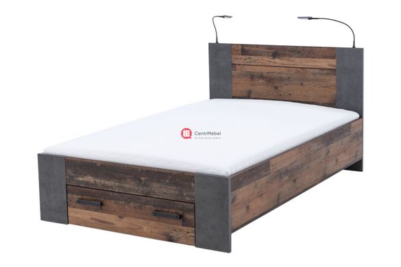 CentrMebel | Кровать CLIF 120 x 200 см Forte (дуб винтаж| бетон темно-серый) 8