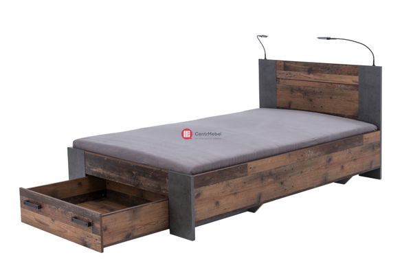 CentrMebel | Кровать CLIF 120 x 200 см Forte (дуб винтаж| бетон темно-серый) 10