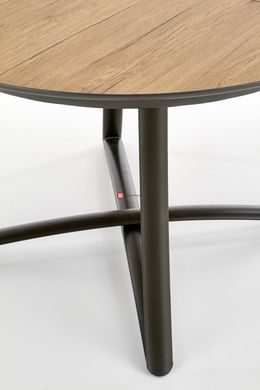 CentrMebel | Стол обеденный раскладной  MORETTI (дуб натуральный/черный) 12