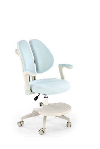 CentrMebel | Дитяче крісло обертове з підніжкою в тканині PANCO (блакитний) 1