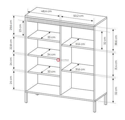 CentrMebel | Комод трехдверный для гостинной K104 SENSO (бежевый) 6