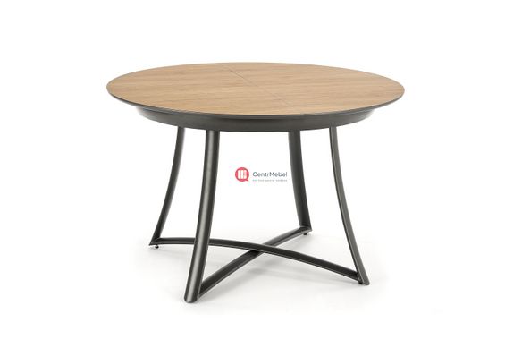 CentrMebel | Стол обеденный раскладной  MORETTI (дуб натуральный/черный) 2